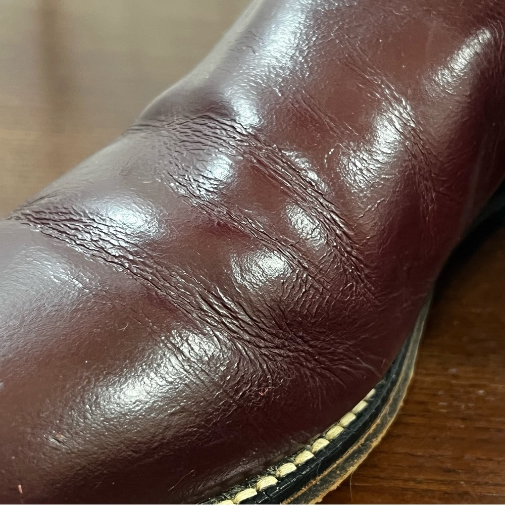 Tony Lama Vintage Cherry colored Men's Brown Leather Western Roper Boots 8B - Picture 15 of 16